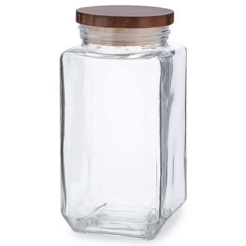 TARRO VIDRIO QUID EBANO 1L TAPA MADERA